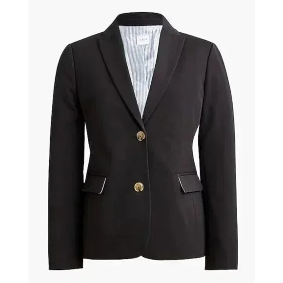J.Crew Blazer Womens 4 Black Schoolboy Corpcore Minimalist Office Work Preppy - Picture 2 of 13